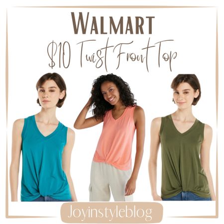 $10 Walmart Time and Tru Women's Twist Front Sleeveless Top / workwear top / work top / work outfit 

#LTKfindsunder50 #LTKworkwear #LTKover40