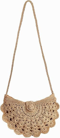 YYW Straw Bag Women Woven Shoulder Bags Summer Beach Crossbody Handbag Elegant Unique Purse | Amazon (US)