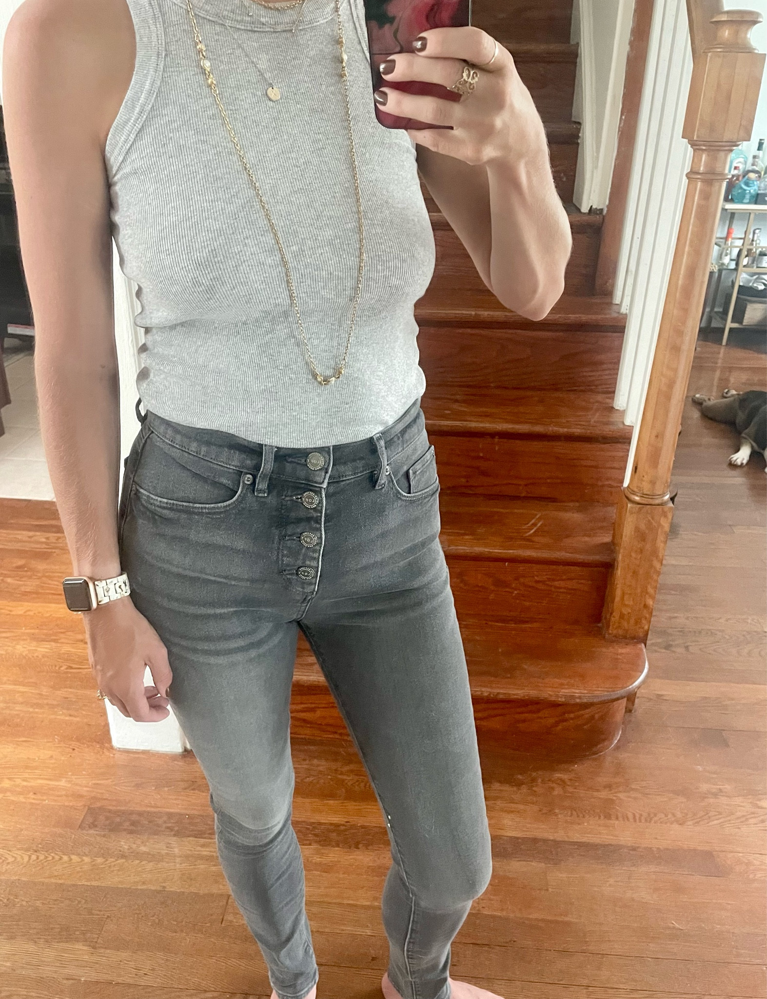 Feeling Grey. 
denim is old, posted similar options.


#LTKunder50 #LTKFind #LTKSeasonal