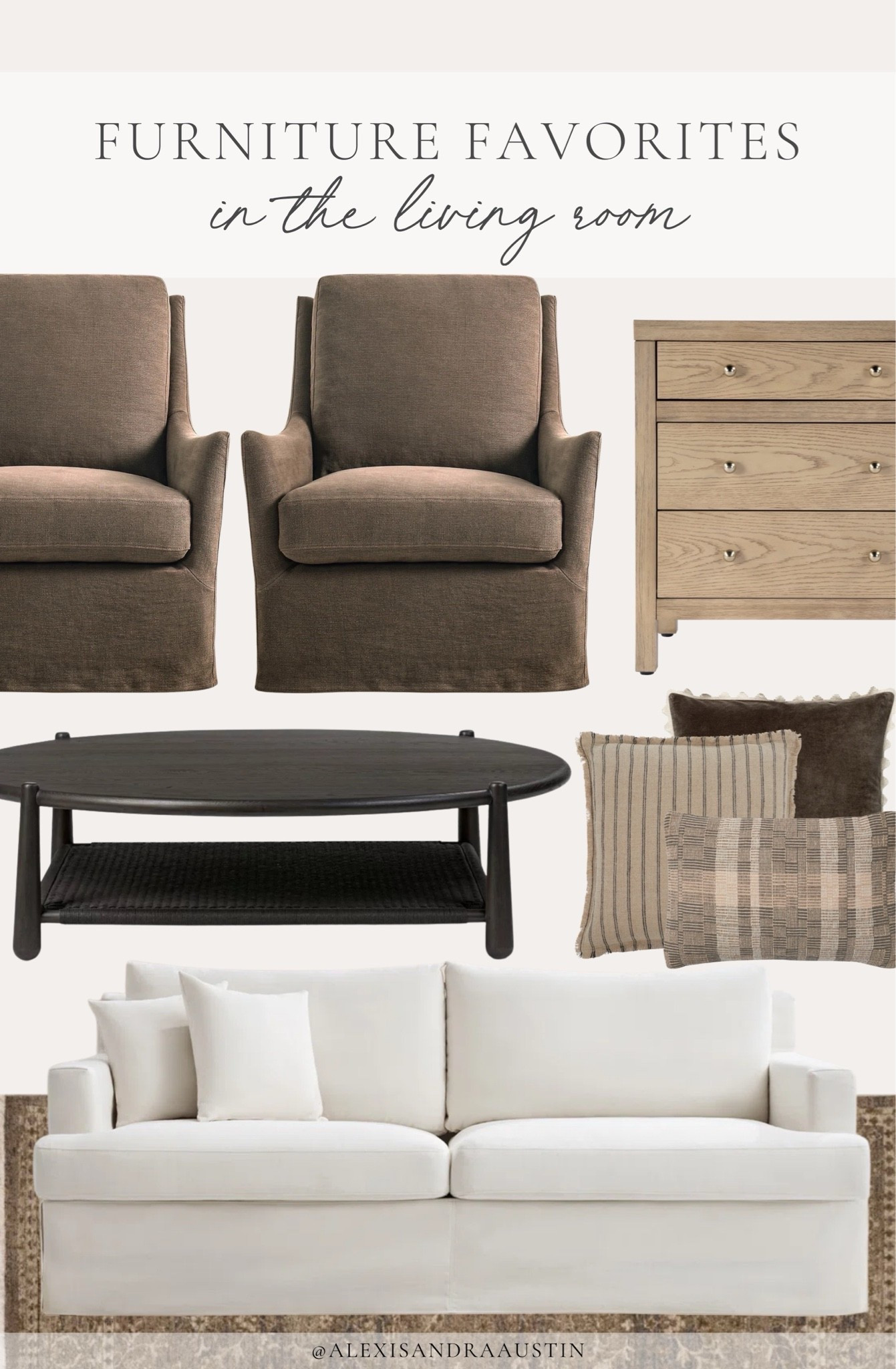 Furniture favorites in the living room! From my all time favorite coffee table in a different finish to cozy throw pillows, find all if my collected style favorites around the home.

Home finds, neutral home inspo, furniture favorites, neutral wood tones, moody accent chair, rich wood tones, cozy throw pillows, upholstered couch, living room details, Loloi, Wayfair, Four Hands, Joss and Main, summer refresh, timeless style, collected details, shop the look!

#LTKSeasonal #LTKHome