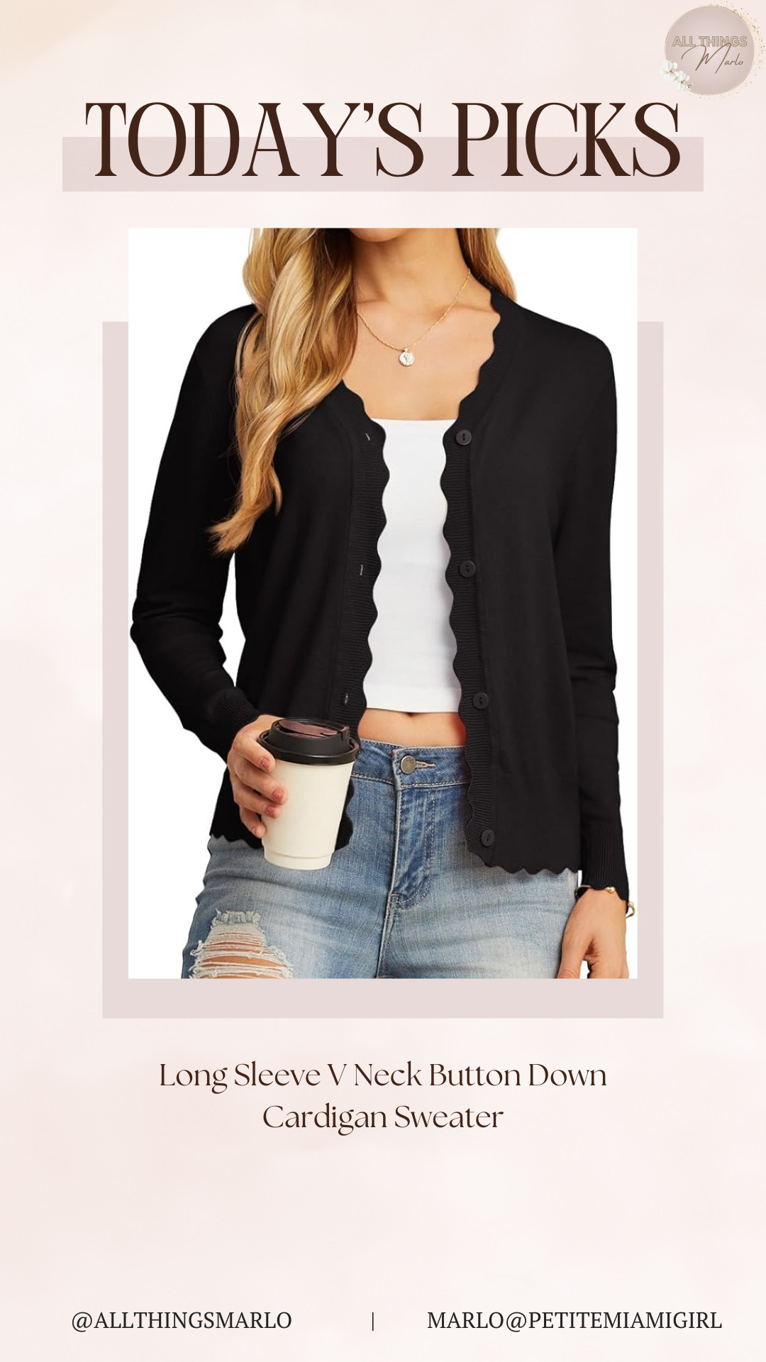 Long Sleeve V Neck Button Down Cardigan Sweater 

 #LTKootd #LTKSeasonal #LTKFindsUnder50