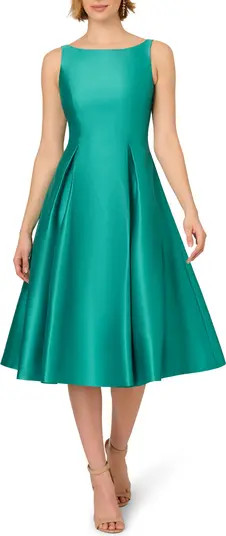 Sleeveless Mikado Fit & Flare Midi Dress | Nordstrom