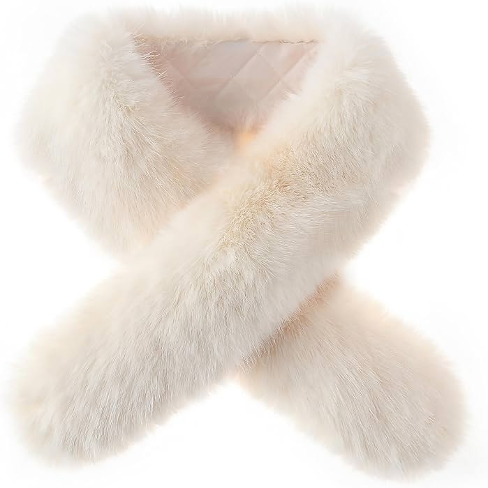 Gionforsy Faux Fur Shawl and Wrap for Women Winter Wedding Faux Fur Scarf for Bridal Bridesmaids | Amazon (US)