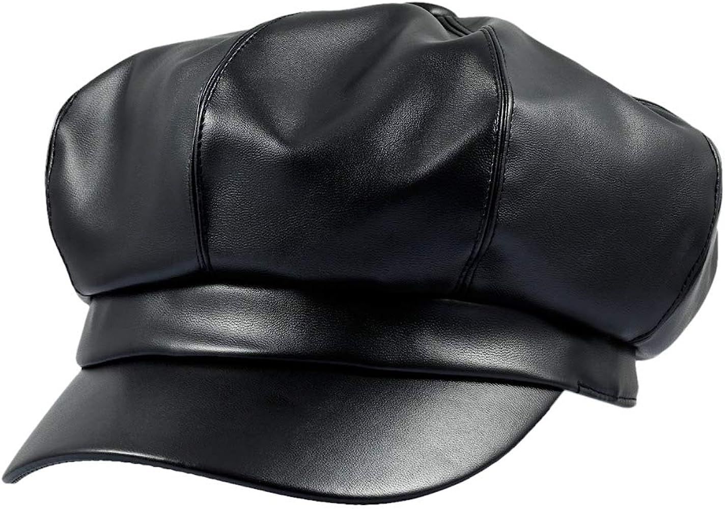 SUNTRADE Women Newsboy Hats,8 Panel Ivy Beret PU Leather Cabbie Cap | Amazon (US)