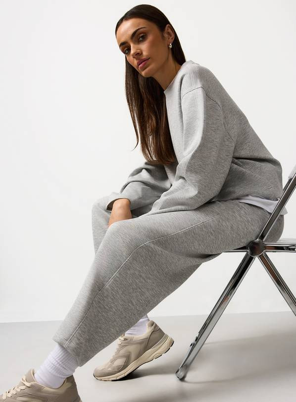 Light Grey Barrel Leg Scuba Co-ord Joggers XS | Tu Clothing