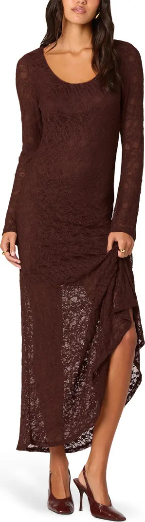 Long Sleeve Lace A-Line Maxi Dress | Nordstrom