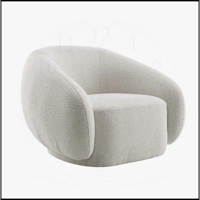 Isabel Beige Boucle Swivel Chair with High-Density Foam and Durable Upholstery for Comfortable Seating | Wayfair North America