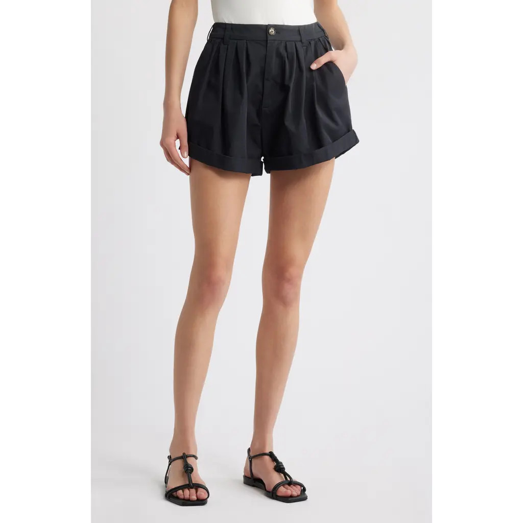 DÔEN Paige Cotton Shorts in Black at Nordstrom, Size 14 | Nordstrom