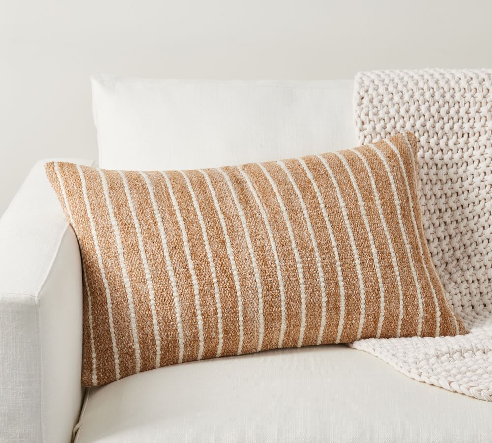 Clove Striped Lumbar Pillow Cover | Pottery Barn (US)