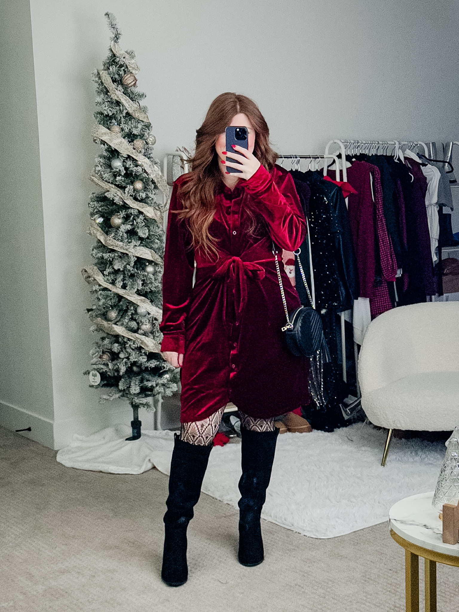 Such a fun velvet dress for the holidays! Sized up one to xl. 

Holiday outfit. Holiday dress. Date night outfit. 

#LTKsalealert #LTKHoliday #LTKstyletip