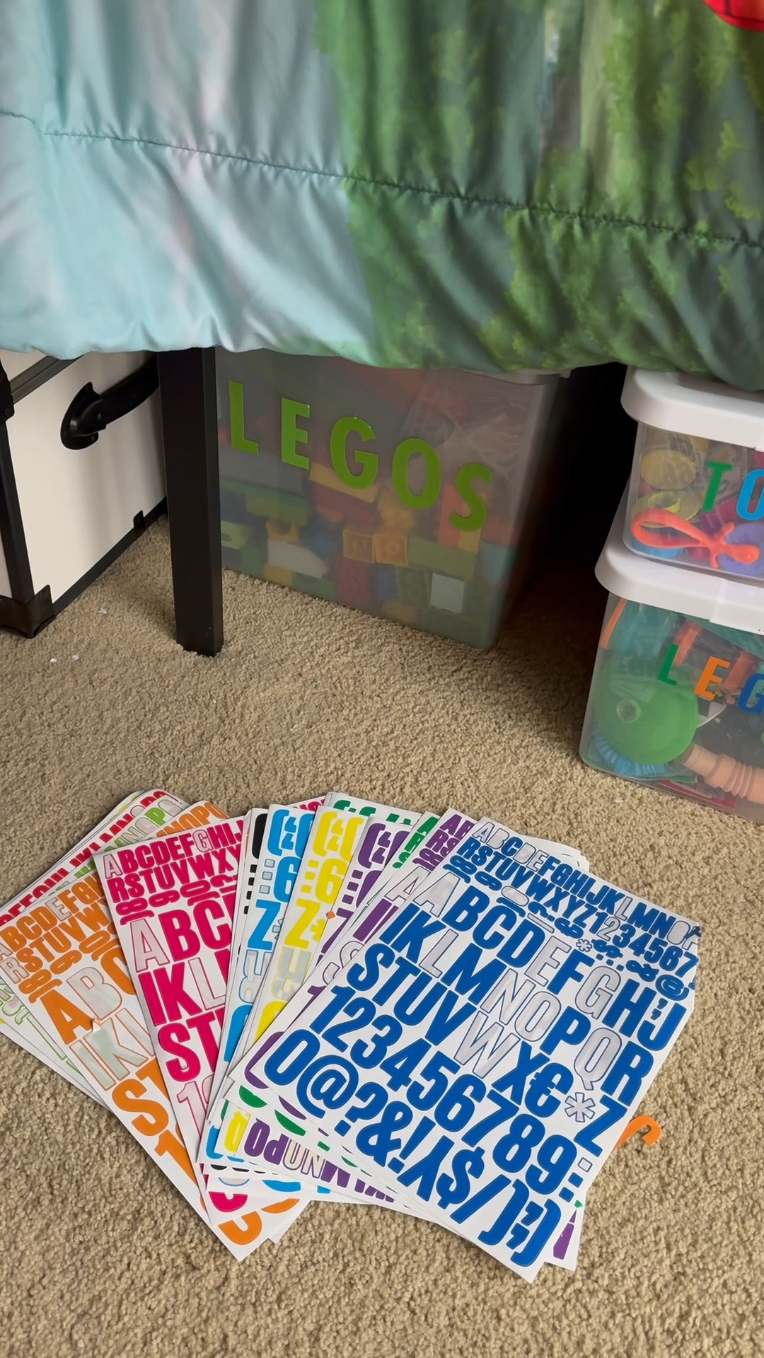 This is how I organize the kids toys!! 
Plastic containers from Walmart, stickers from Amazon, bedframw from Amazon 

#LTKdayinmylife #LTKKids #LTKmomlife