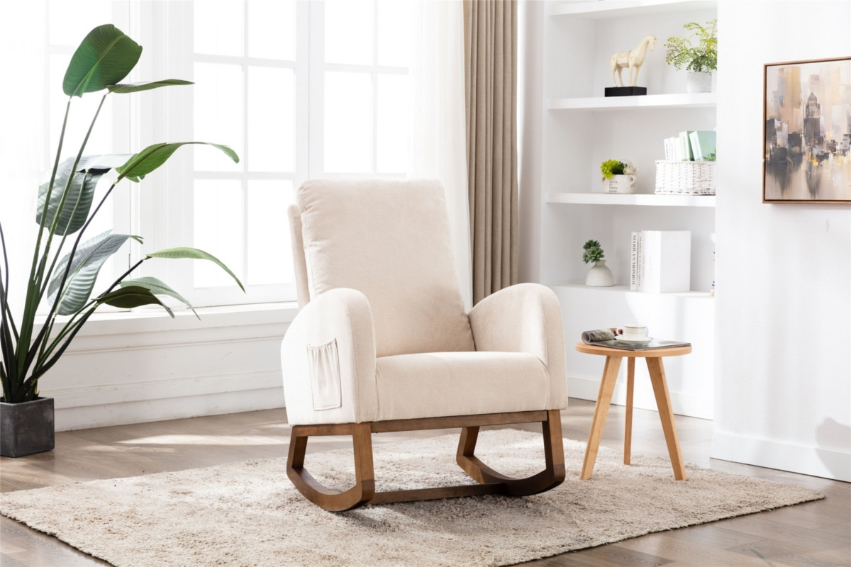 Streamdale Furniture Living Room Comfortable Rocking Chair Living Room Chair - Cream | Macy's