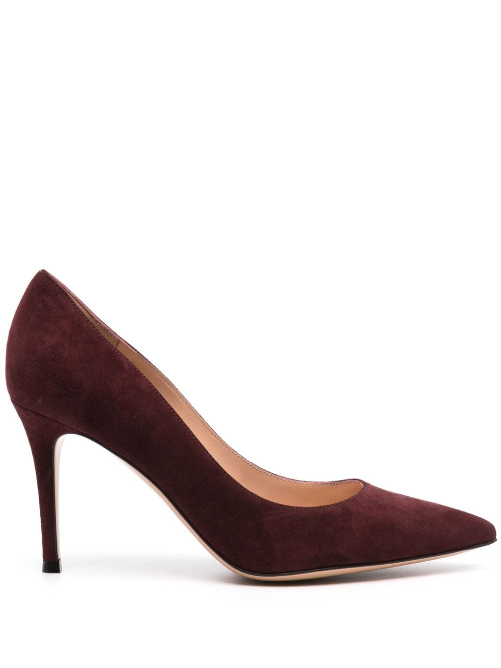 Gianvito Rossi 90mm pointed-toe suede pumps - Brown | Farfetch Global