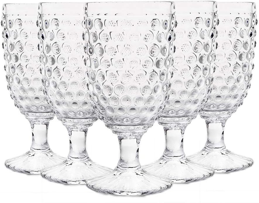Hobnail Old Fashioned Iced Beverage Goblet 13 oz. set of 6, Premiun Glass Set for Wine, Soda & Ju... | Amazon (US)