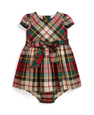 Polo Ralph Lauren Baby Girls Plaid Twill Dress and Bloomer - Macy's | Macy's