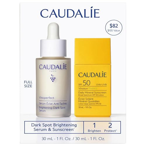 Caudalie Vinoperfect Dark Spot Brightening Serum & Vinosun Daily Mineral Sunscreen for Face, Broad Spectrum SPF 50 Lotion - Skin Care Set | Amazon (US)