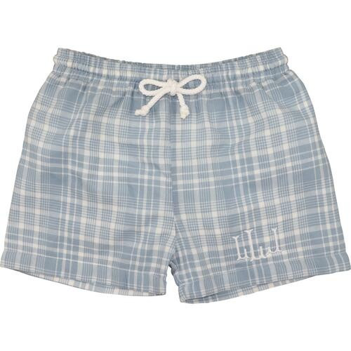 Blue Plaid Swim Trunk | Cecil and Lou