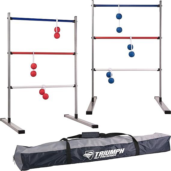 Triumph Premium Ladder Toss Outdoor Game Set with 6 Soft Bola Balls, Travel Carrying Case and Sco... | Amazon (US)