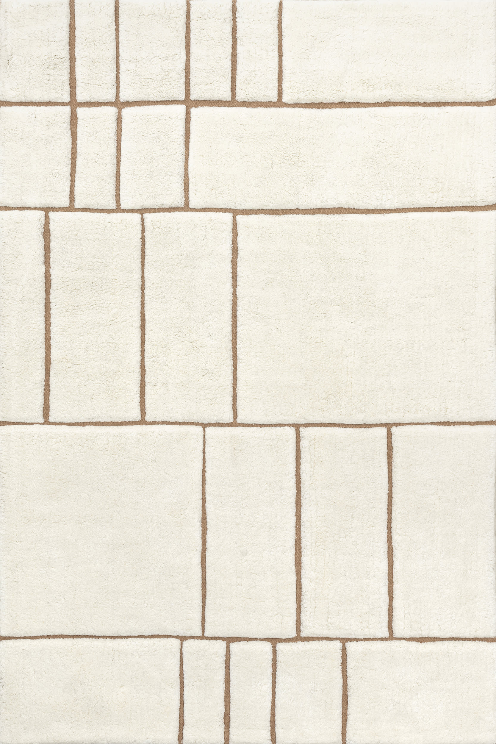 Cream Brega Geometric New Zealand Wool 9' 6"" x 13' 6"" rug | Rugs USA