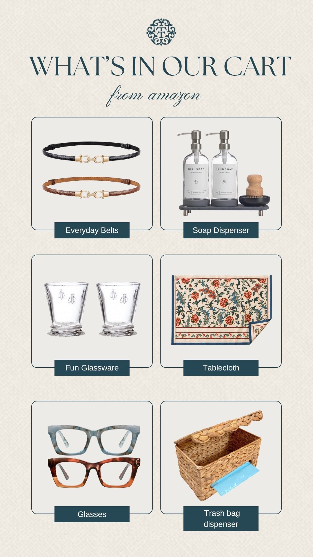 We pulled together a mix of pieces we actually reach for day to day. The belts, soap dispenser, glassware, tablecloth, glasses, and trash bag holder each add something simple but useful to your routine. It’s an easy way to refresh both your closet and your space without overthinking it.

#LTKOver40 #LTKHome #LTKSeasonal