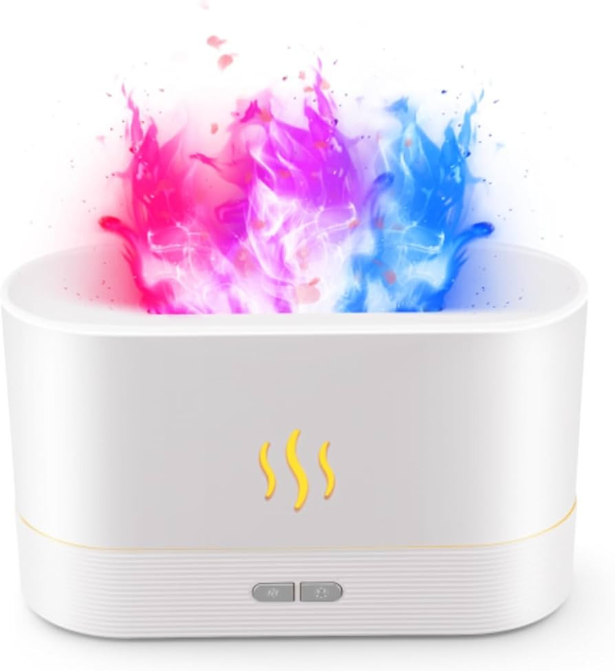 Colorful Flame Air Aroma Diffuser Humidifier, Upgraded 7 Flame Color Noiseless Essential Oil Diff... | Amazon (US)