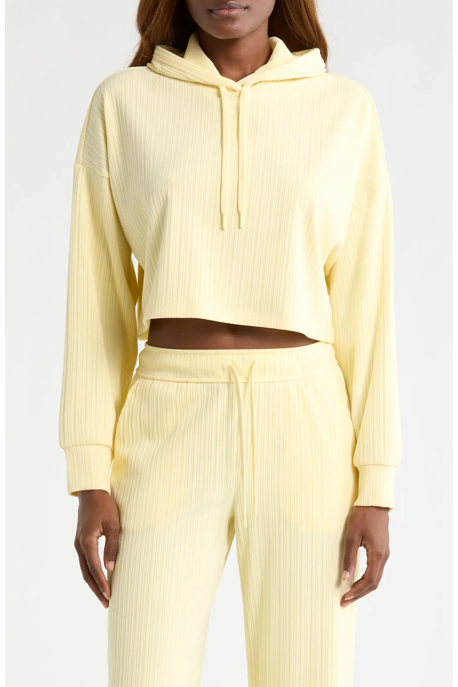 Breathe Easy Rib Crop Hoodie (Women) | Nordstrom | Nordstrom