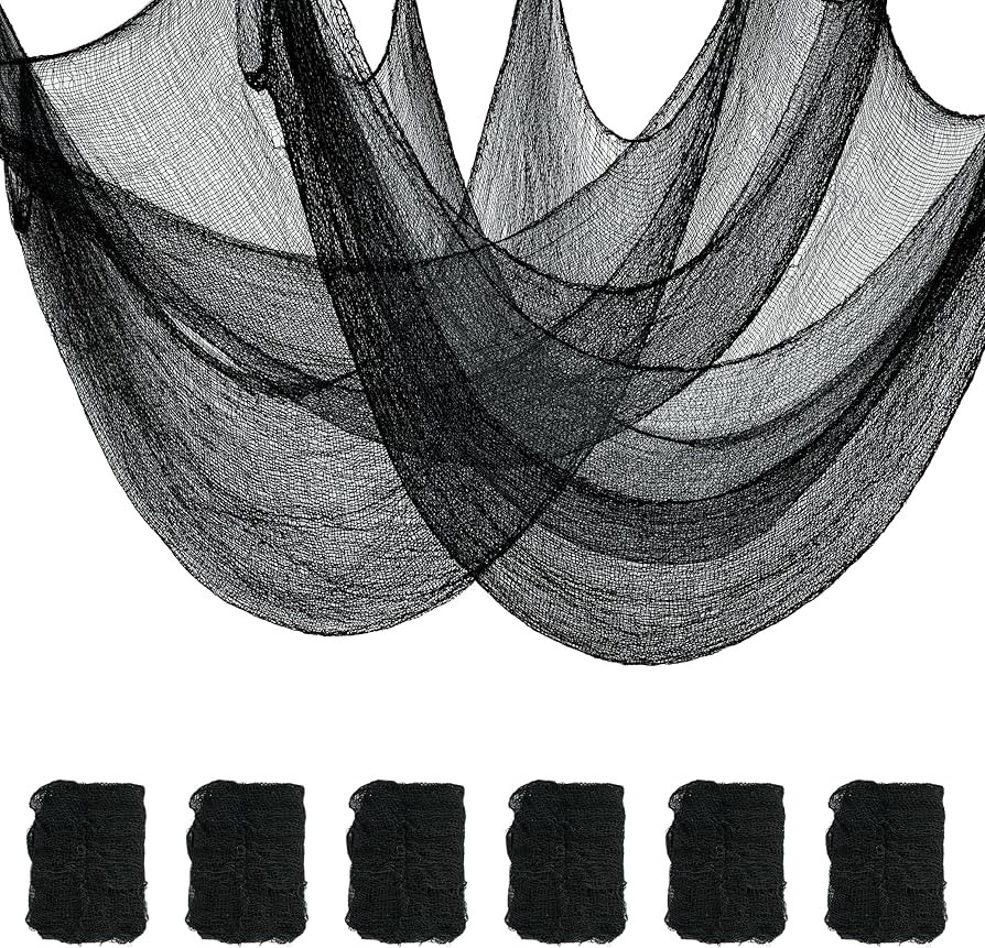 Halloween Creepy Cloth 6PCS 30×72inch Black Halloween Cloth Decor Halloween Decoration Spooky Cr... | Amazon (US)