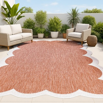 JONATHAN Y Alice Classic Cottage Two-Tone Scalloped Indoor/Outdoor Area Rug | Target