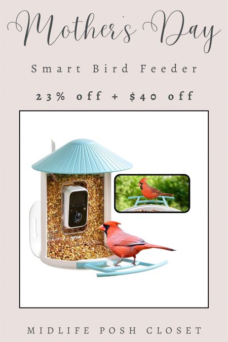 Mother’s Day gift idea! The smart birdfeeder is on sale and would make a great gift for the mom that likes her backyard birds. (I want this for me!)

#LTKGiftGuide #LTKsalealert #LTKhome