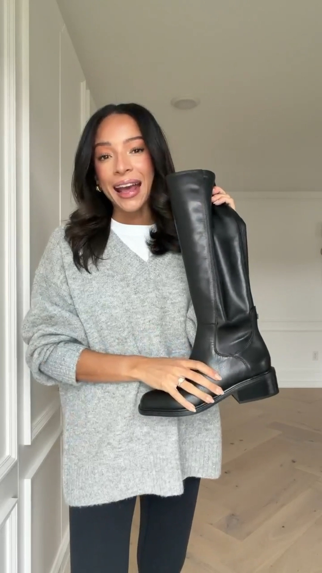 These riding boots are perfect for fall! They look great with leggings, they’re both flat & the Franco Sarto boots are under $150! Wearing size S white tee, size M grey sweater and size S leggings, boots fit tts (I always size up 1/2 size in boots for wearing with thick socks) 

Closet staples 
Closet essentials 
Fall boots 
Winter boots
Knee high boots 
Riding boots 

#LTKSeasonal #LTKFindsUnder100