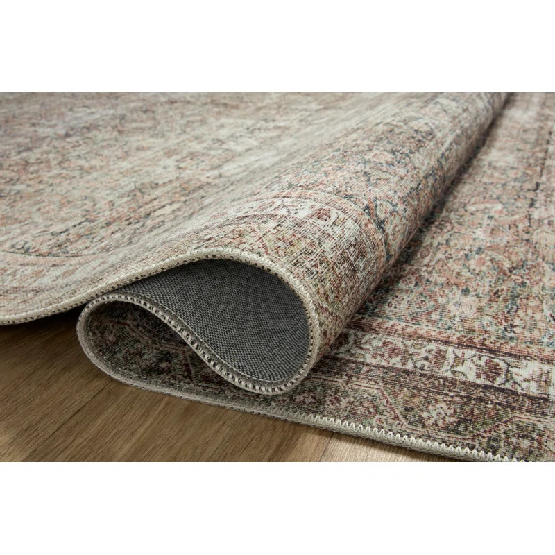 Jules Oriental Power Loomed Polyester Area Rug in Ink / Terracotta | Wayfair North America