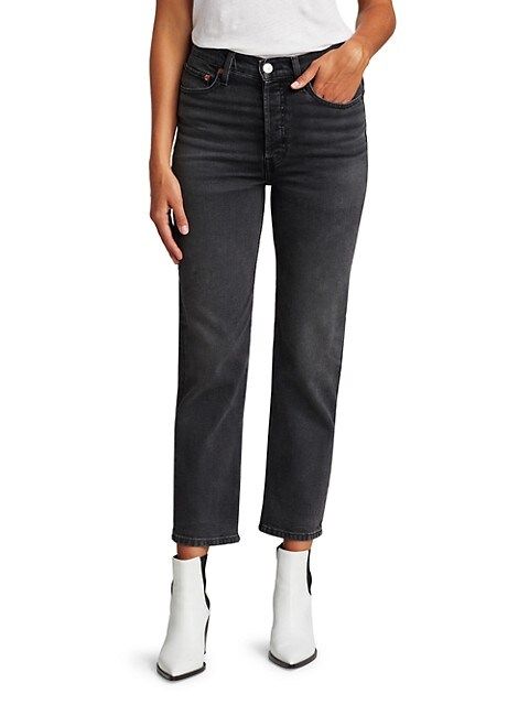 Re/done 70s Ultra High-Rise Straight Jeans on SALE | Saks OFF 5TH | Saks Fifth Avenue OFF 5TH