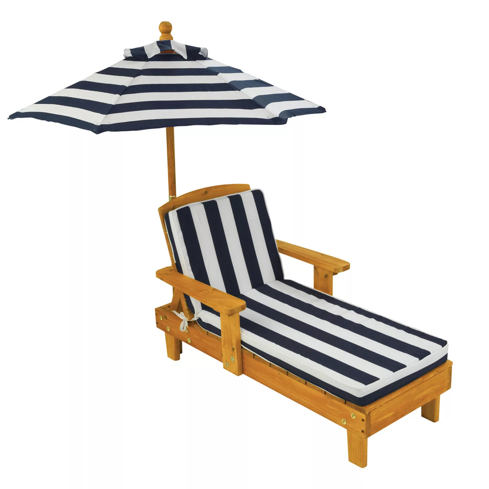 KidKraft Striped Outdoor Chaise and Umbrella Set, Blue | Kohl's