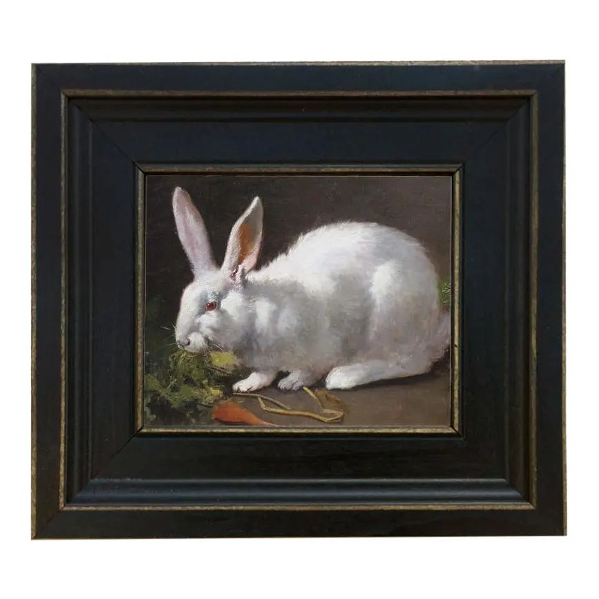 "White Rabbit" Contemporary Reproduction Print on Canvas, Framed | Chairish