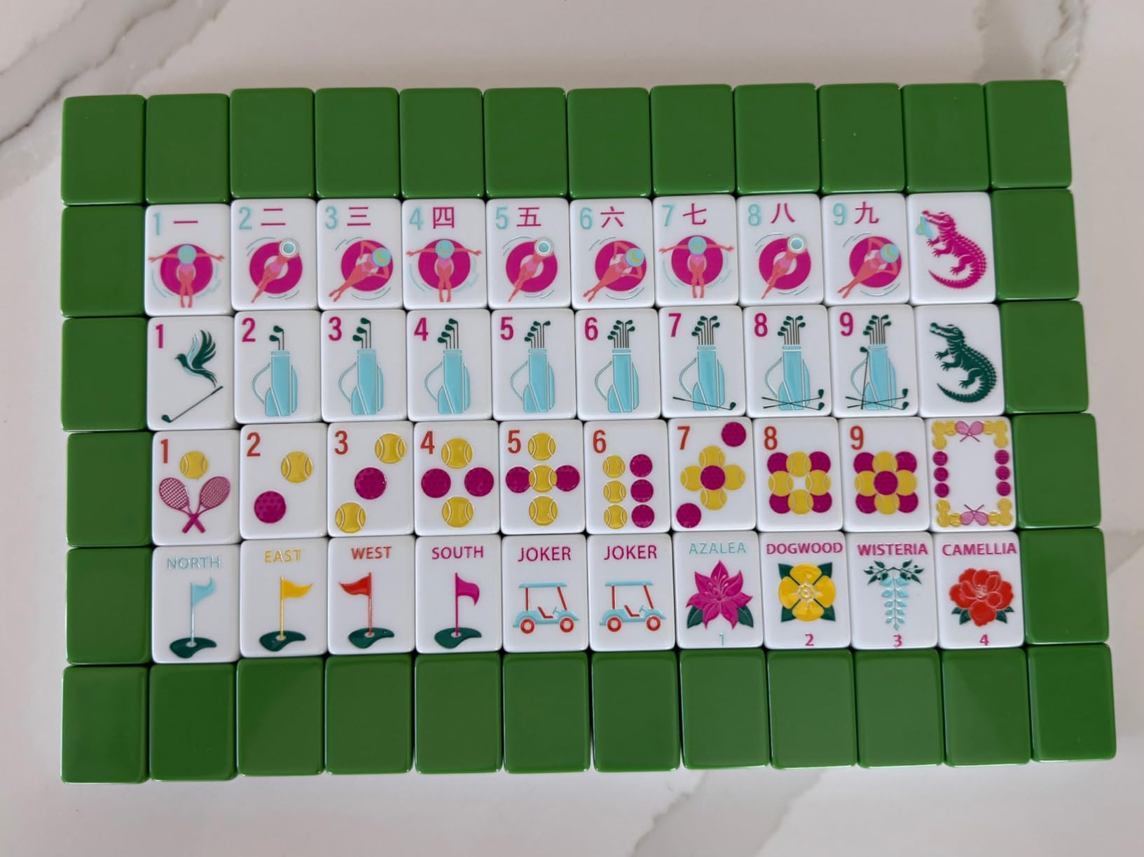 Simgoing 160 Pcs 1.2 Inch American Mahjong Sets Mahjong Tiles Melamine Engraved Double Layer Mah ... | Amazon (US)