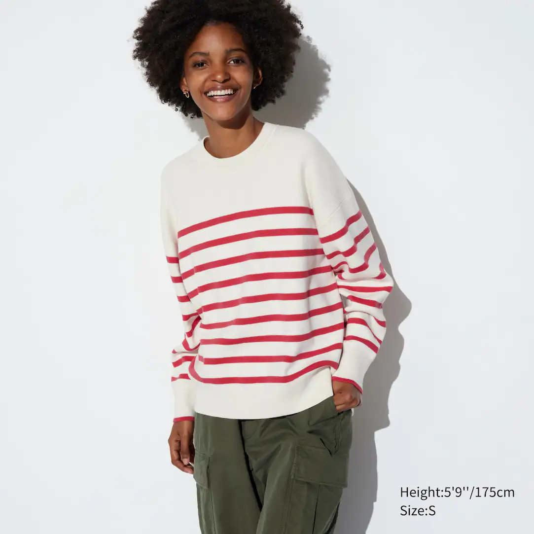 Gestreifter sanfter Baumwolle Pullover (Relaxed Fit) | UNIQLO (DE)