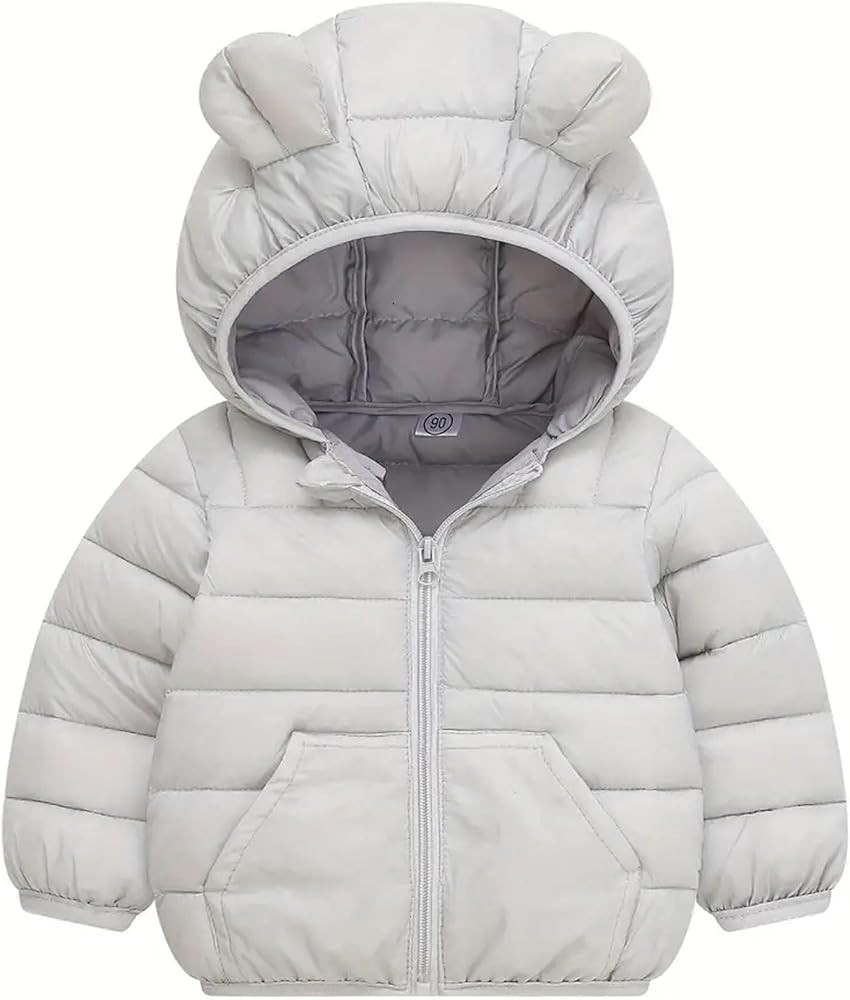 Toddler Winter Coats Puffer Padded Jacket Baby Boys Girls Bear Hoods Down Jacket Light Weight Inf... | Amazon (US)