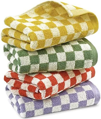 Amazon.com: Hand Towels for Bathroom 4 Pack, Cotton Face Towels Soft Absorbent for Spa Bath Gym K... | Amazon (US)