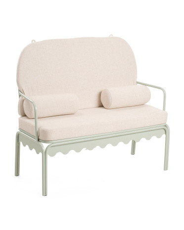 40in Outdoor Scalloped Frame Settee With Cushions | Furniture & Lighting | Marshalls | Marshalls