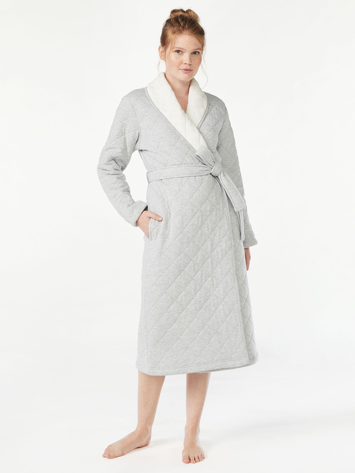 Joyspun Women's Quilted Robe, Sizes up to 3X | Walmart (US)