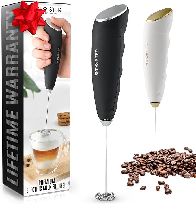 Zulay Kitchen Powerful Milk Frother Wand - Mini Milk Frother Handheld Stainless Steel - Battery O... | Amazon (US)
