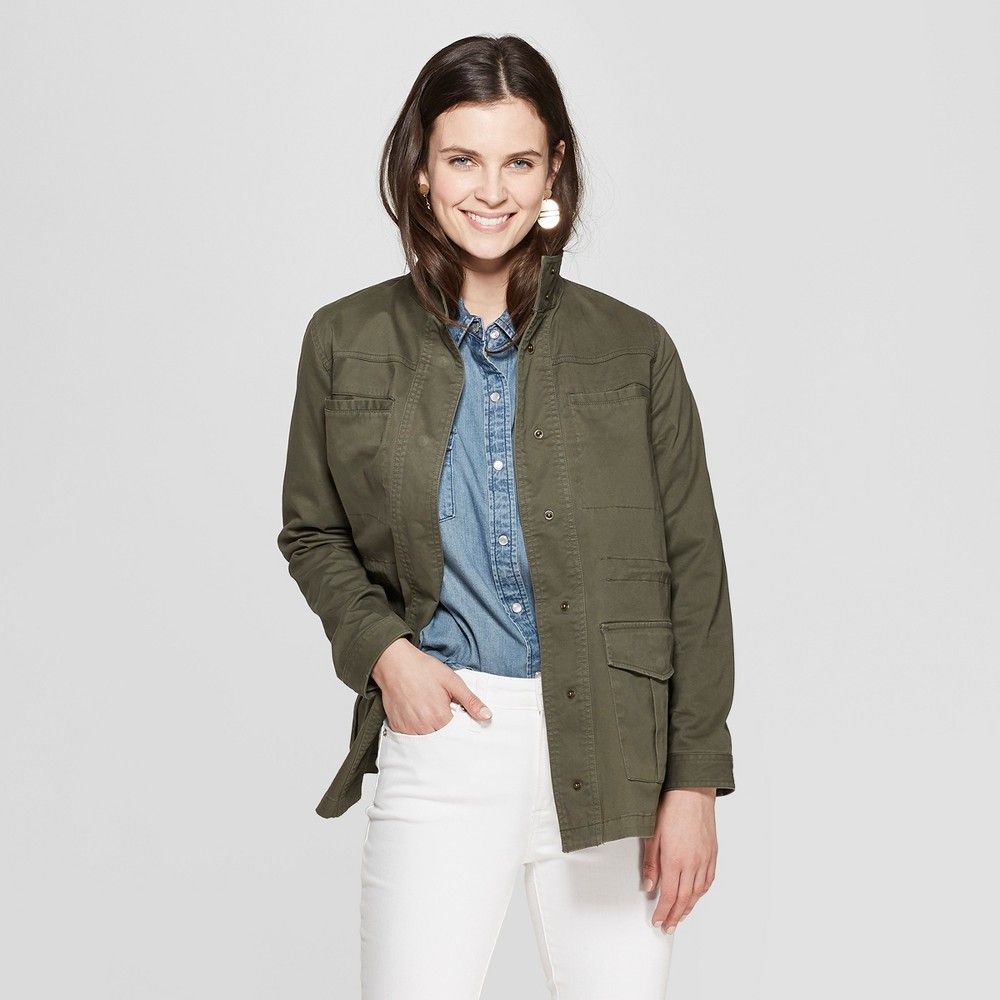 Women's Utility Jacket - Universal Thread Olive M, Green | Target