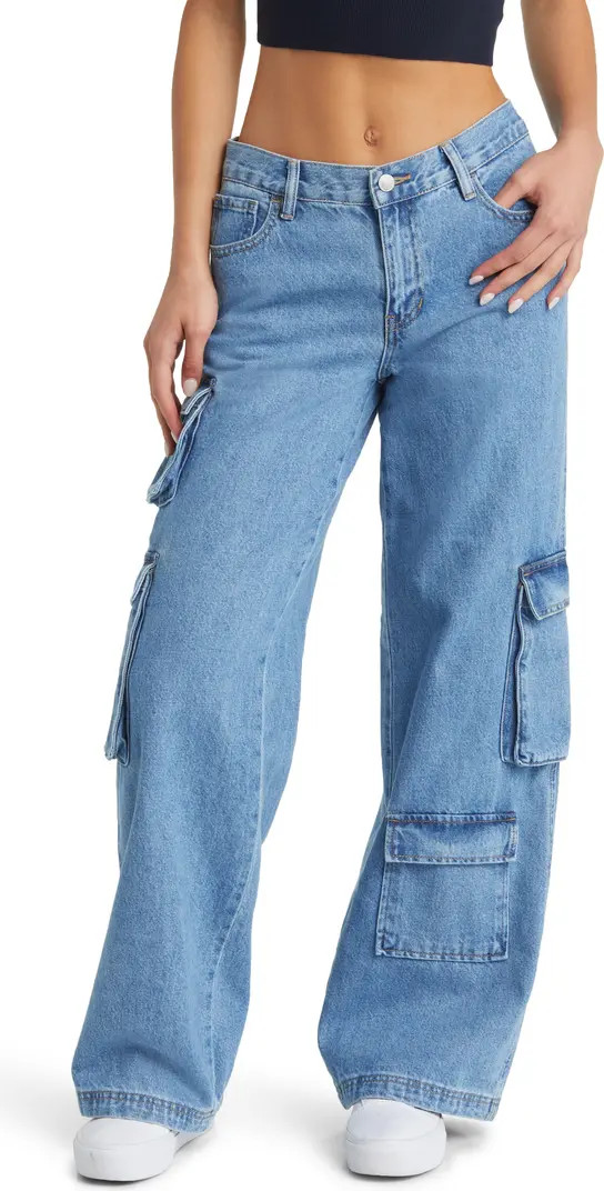 '90s Baggy Rigid Cargo Pocket Wide Leg Jeans | Nordstrom