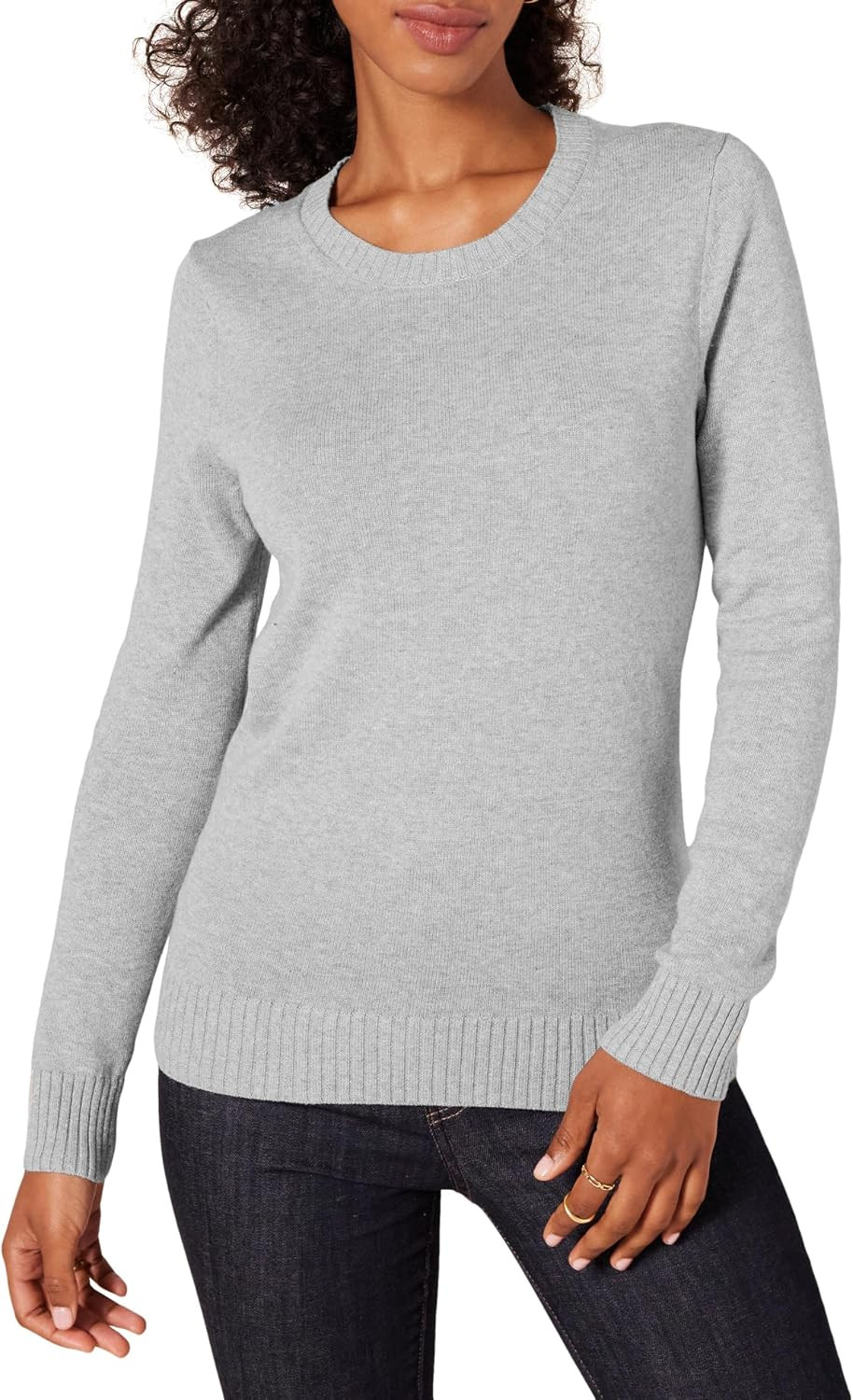 Amazon Essentials Women's Lightweight Soft Crewneck Sweater, 100% Cotton, Plus Size Available | Amazon (US)