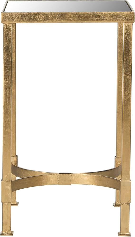 SAFAVIEH Home Collection Halyn Gold Leaf Mirror Top End Table | Amazon (US)