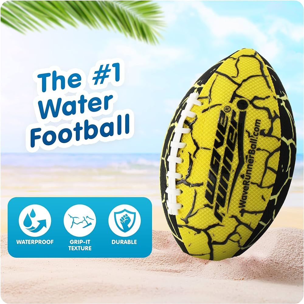 Wave Runner Grip It Waterproof Football, Size 9.25 - Water Football, Beach Football, Kids Games, ... | Amazon (US)
