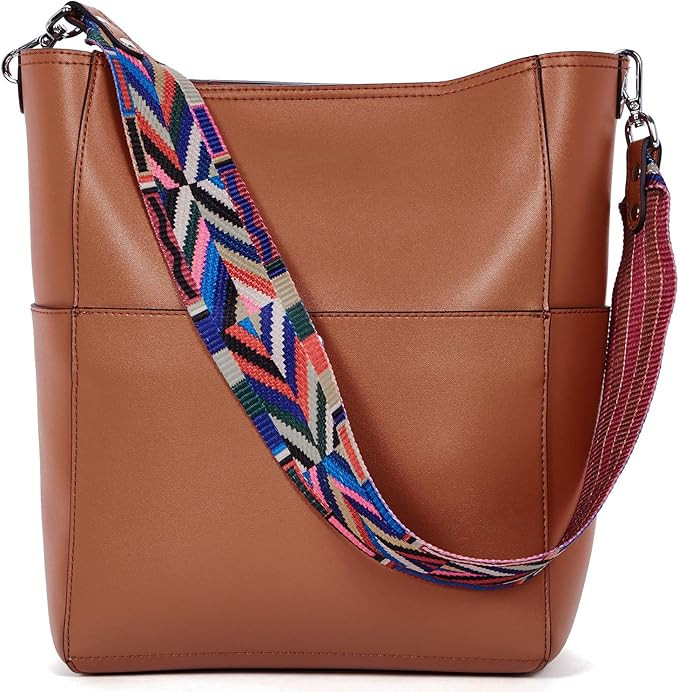 BROMEN Women Handbag Designer Vegan Leather Hobo Handbags Shoulder Bucket Cross-body Purse | Amazon (US)