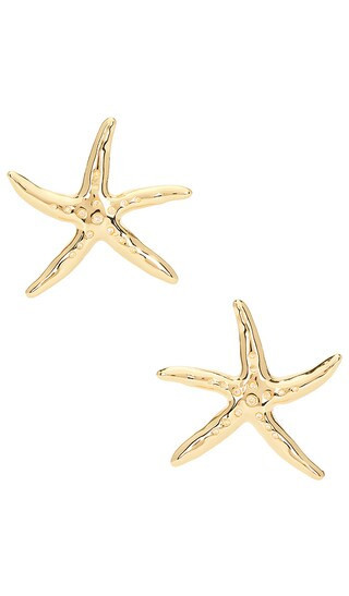 Ettika Starfish Luxe Earrings in Metallic Gold. | Revolve Clothing (Global)