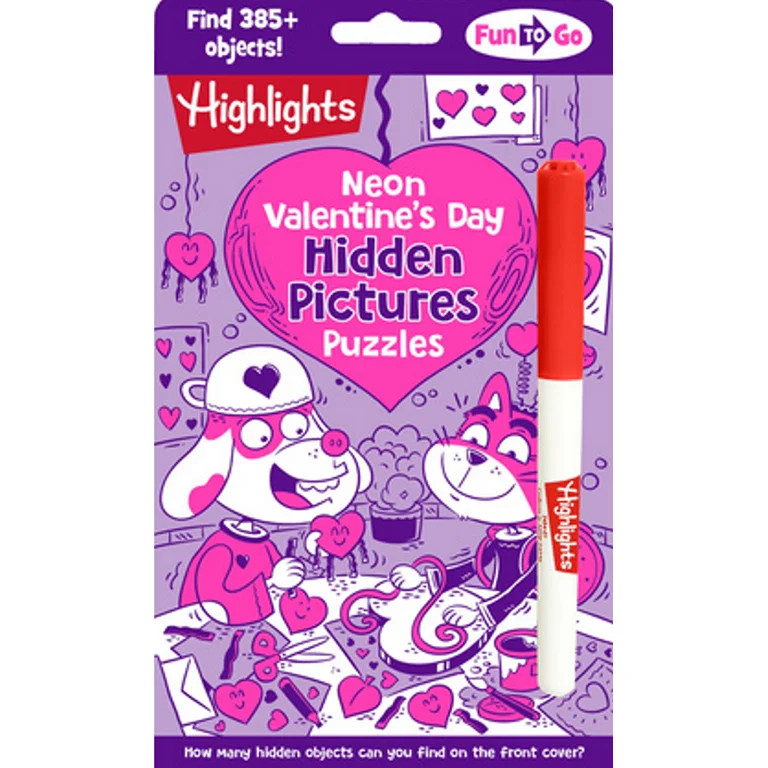 Neon Valentine's Day Hidden Pictures Puzzles: Bright Neon Hidden Pictures Book Filled with Valent... | Walmart (US)
