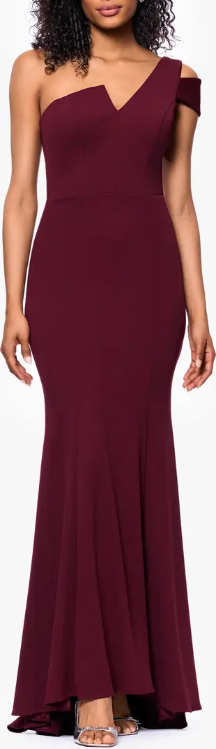 One-Shoulder Scuba Crepe Gown | Nordstrom